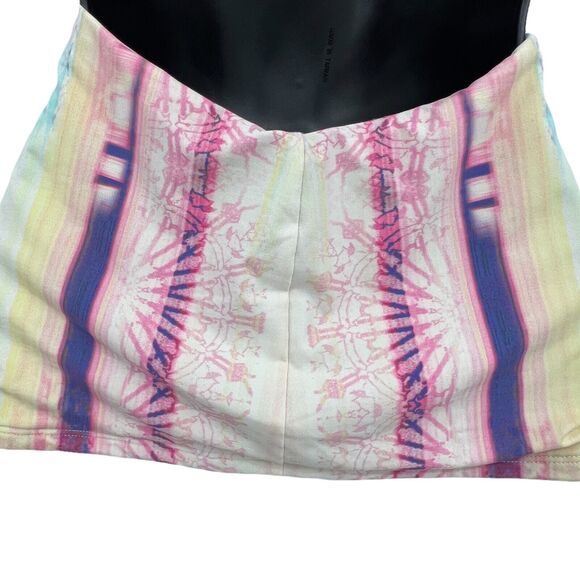 Calia Carrie Underwood  Tankini Top Layered Cutout Design Floral Teal Swim Small - Picture 4 of 6